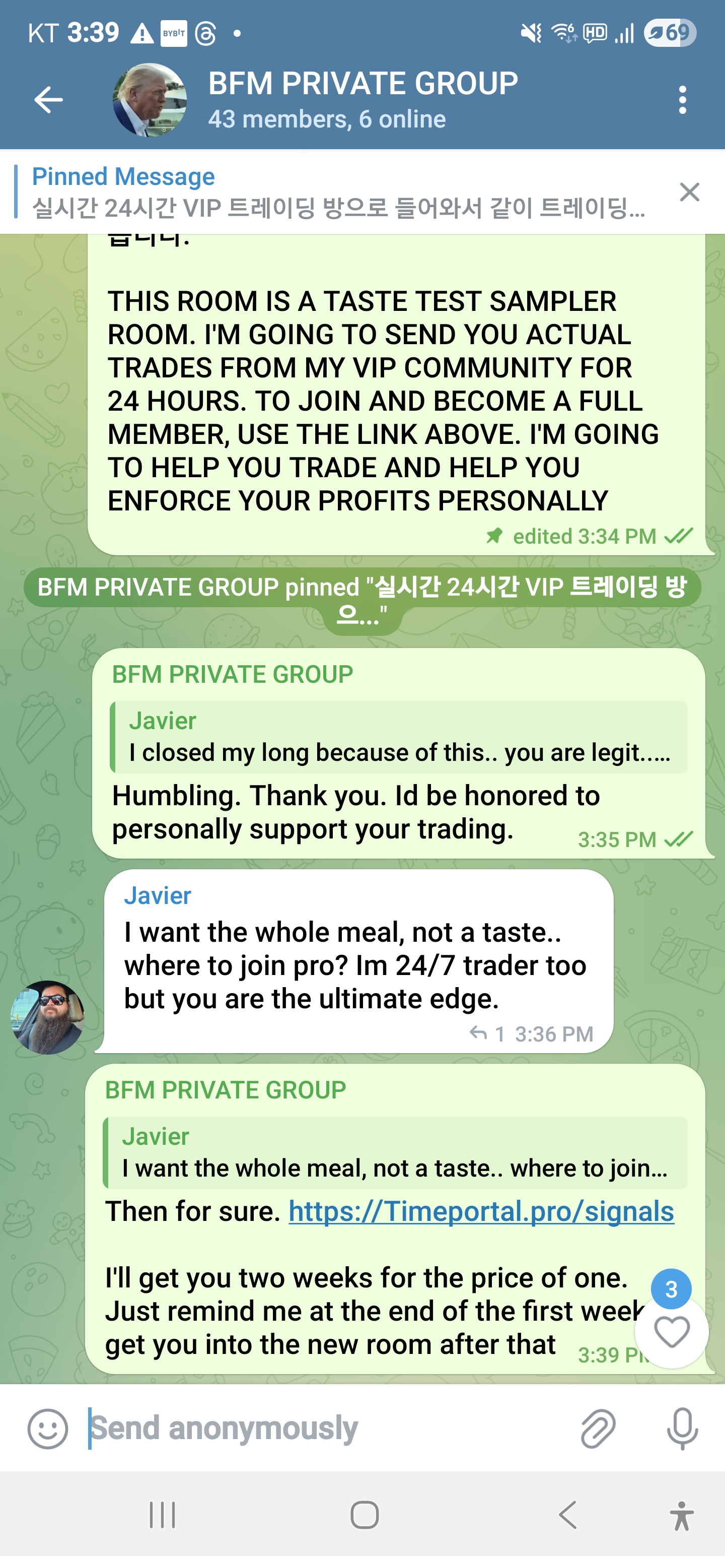 Telegram Trading Result