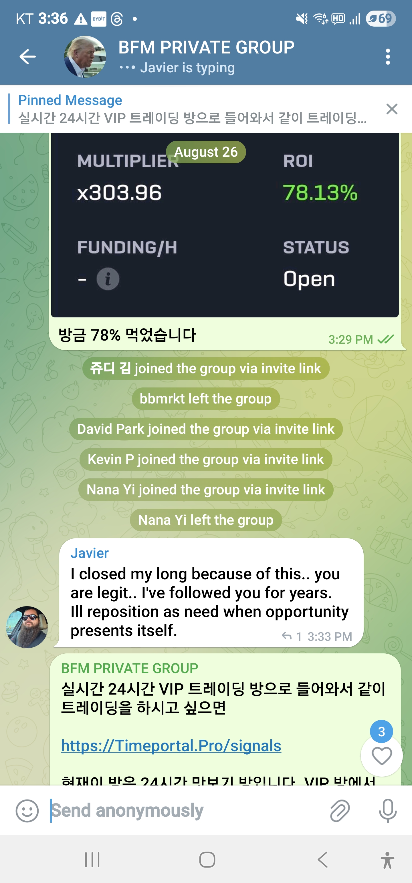 Telegram Trading Result