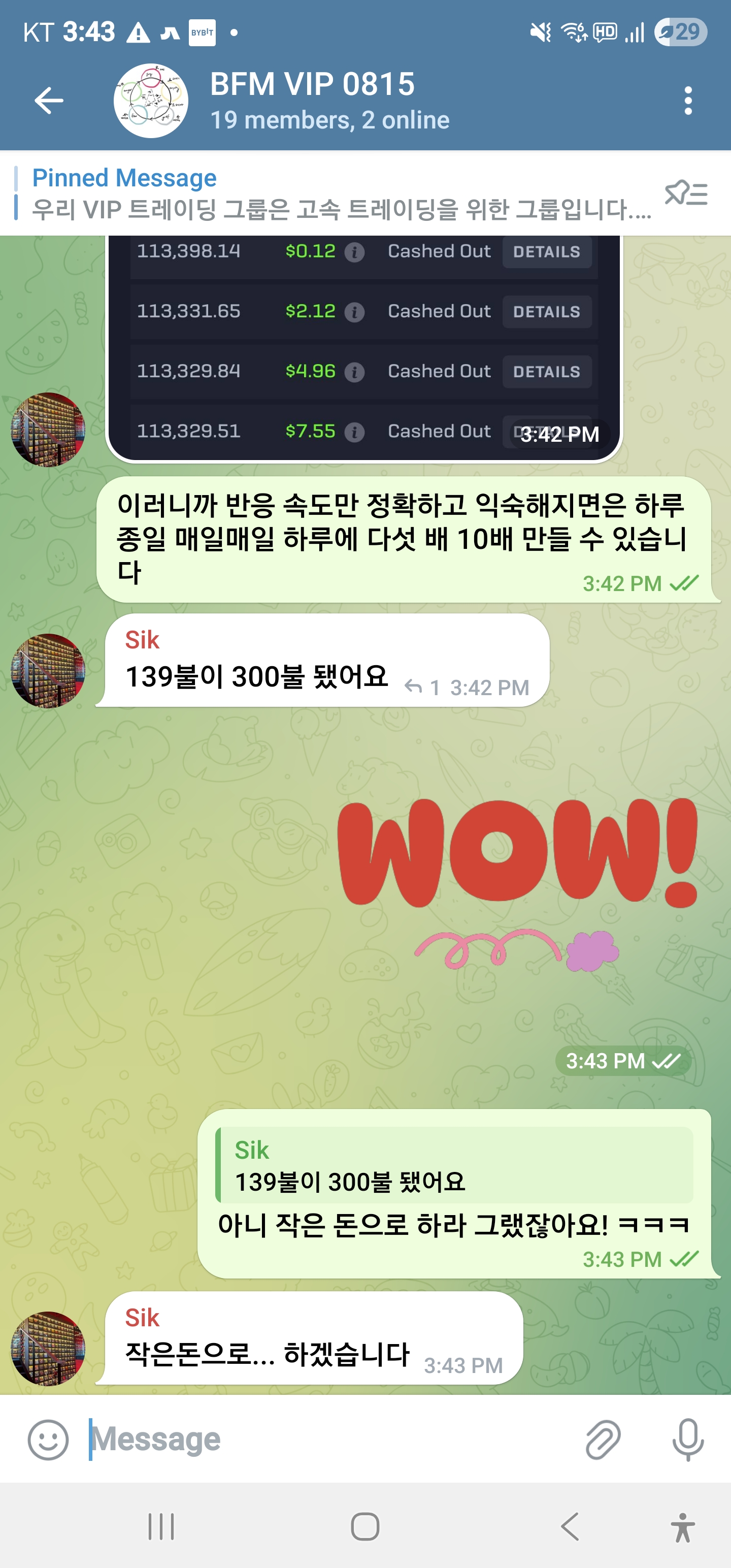 Telegram Trading Result